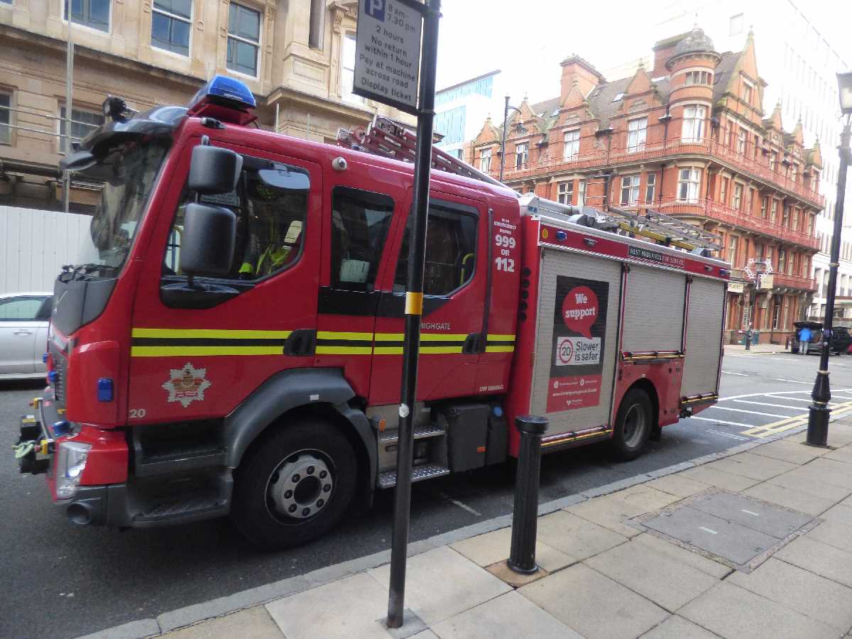 WMFS fire engine on Edmund Street (November 2019)